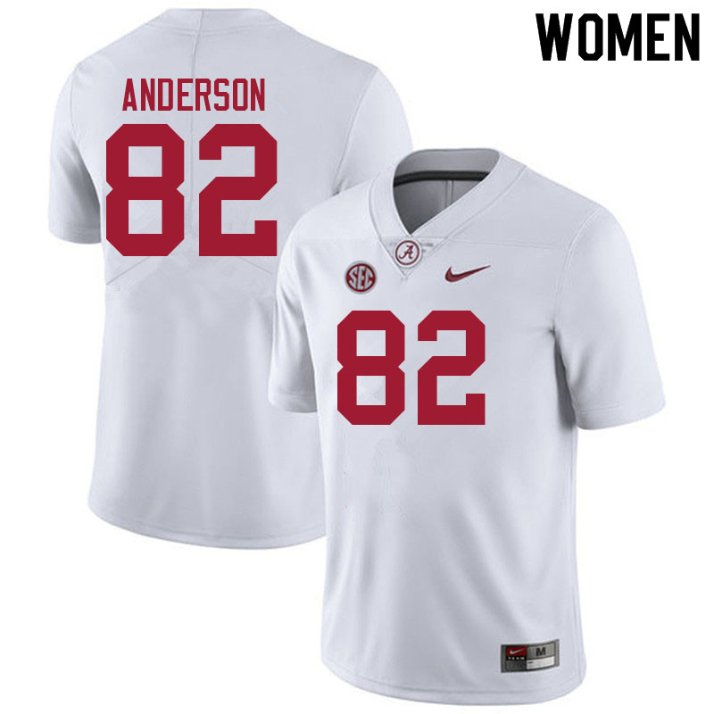 Women #82 Aaron Anderson Alabama White Tide College Football Jerseys Sale-White